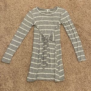 striped short casual dress